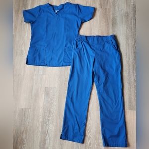 Butter Soft Royal Blue Scrub Set size medium